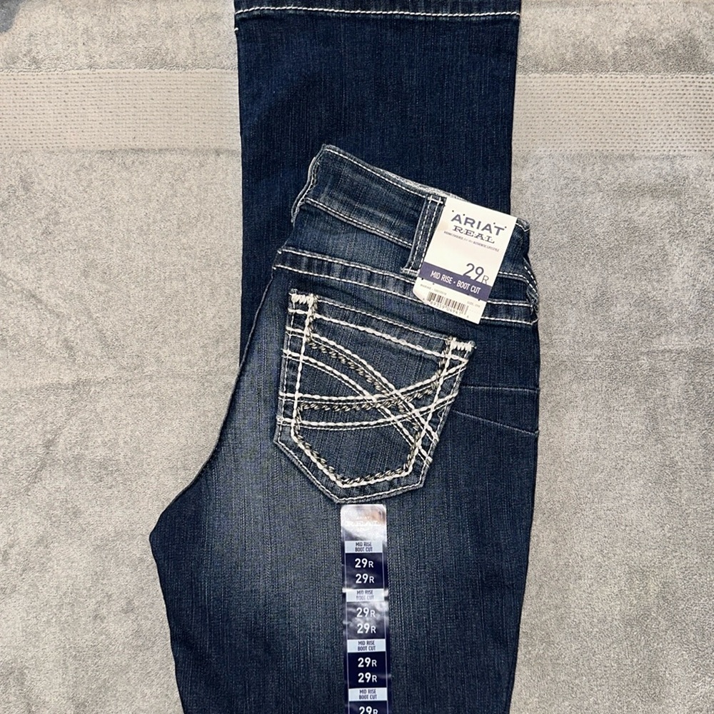 Ariat Real Denim 29R Women Mid Rise Boot Cut Marine 10017510 NWT